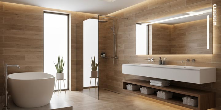 Fliesen in Holzoptik für das Badezimmer
