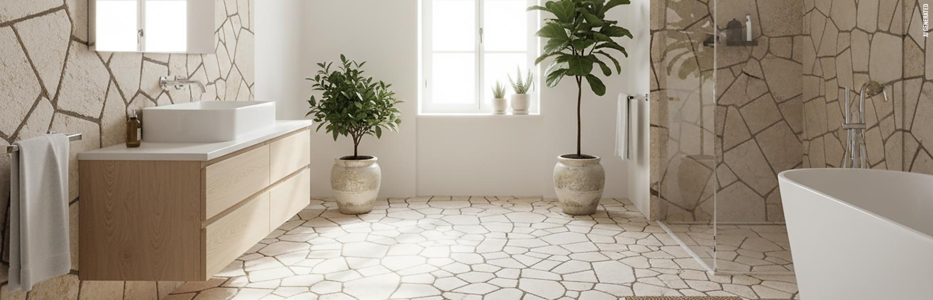 Fliesenverlegung Solnhofener Platten