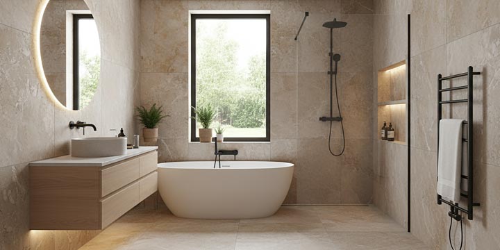 Muschelkalk im Badezimmer