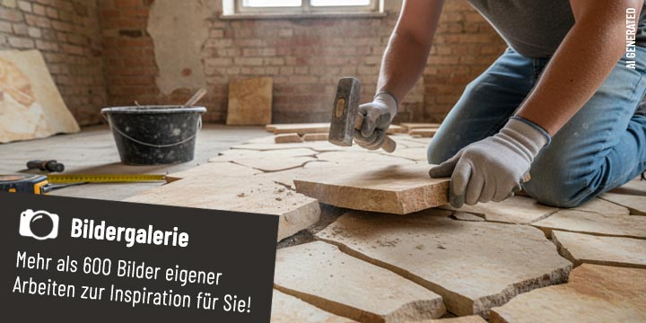 Fliesenverlegung von Solnhofener Platten