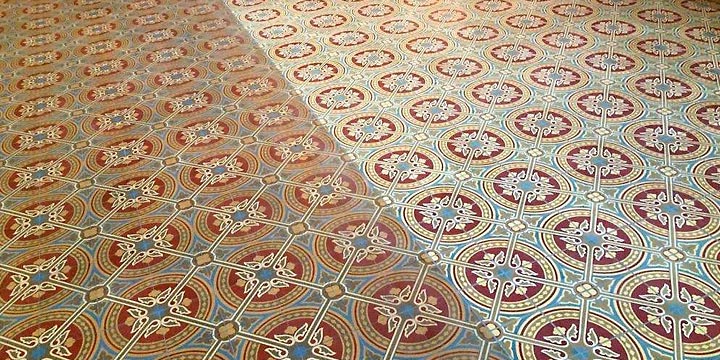 Zementfliesen im Arabesque-Muster